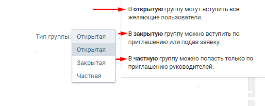 Тип группы закрытая. Типы и группы пользователей. Пример закрытой группы. Открытые и закрытые группы. Как настроить вид группы.