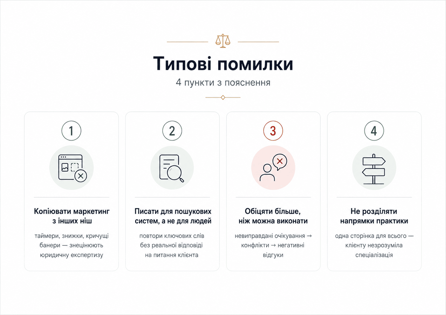 Типові помилки юридичного маркетингу